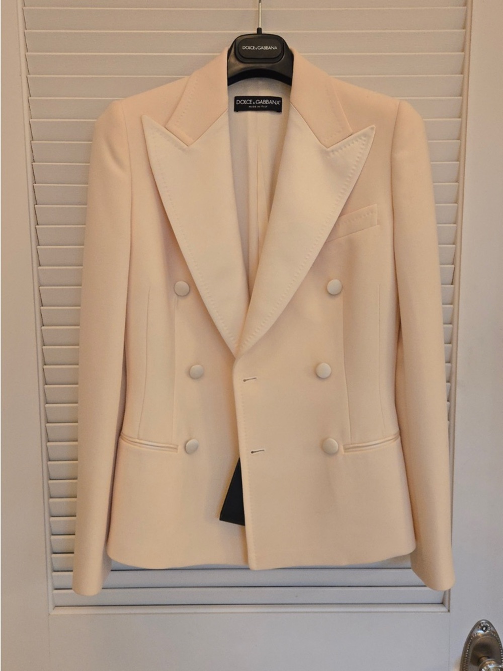 NWT Dolce & Gabbana Soft Cream Double-Breasted Jacket